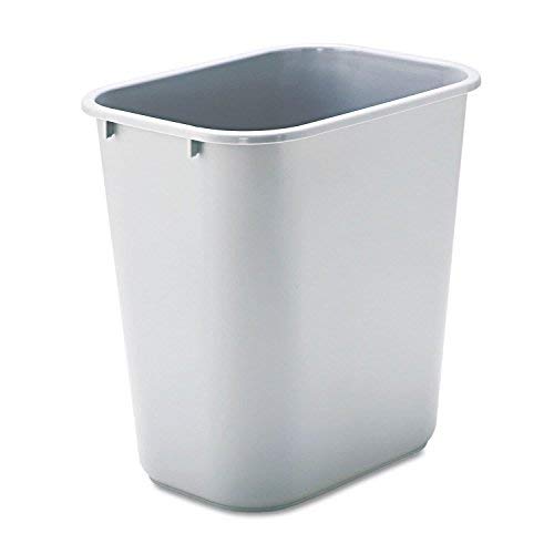 Plastic Wastebasket, Medium, 28 1/8 Quart, Gray, RUB295600GY