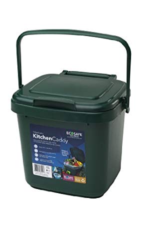 EcoSafe KCGRN Kitchen Caddy Food Waste Bin, Plastic, 2 gallon, Green