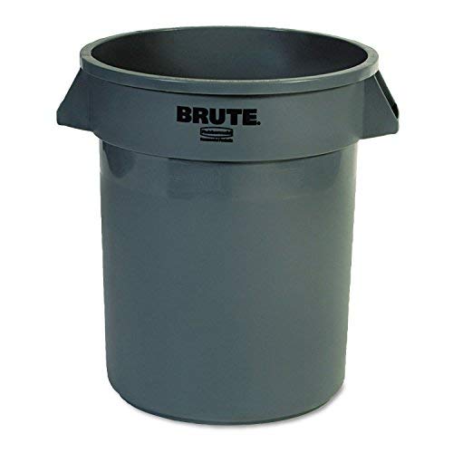RCP2620GRA - Brute Refuse Container, Round, Plastic, 20 Gal, Gray