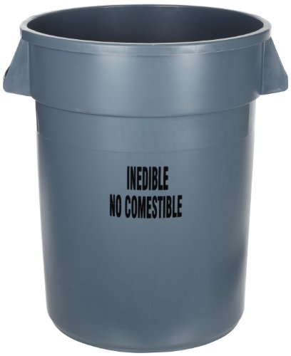 Rubbermaid Commercial FG263256GRAY Brute Plastic Trash Can without Lid, 32-gallon, Gray