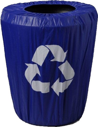Kwik-Cover CANCVR-55GAL-RECY 55-Gallon Kwik-Can Cover-Recycle Logo Fitted Garbage Can Cover (1 full case of 50)