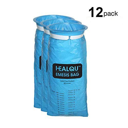12 Pack Emesis Bags, Disposable Vomit Bag, Blue Disposable Emesis Bag By HealQu