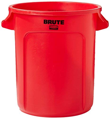 Rubbermaid Commercial FG261000RED BRUTE Heavy-Duty Round Waste/Utility Container, 10-gallon, Red