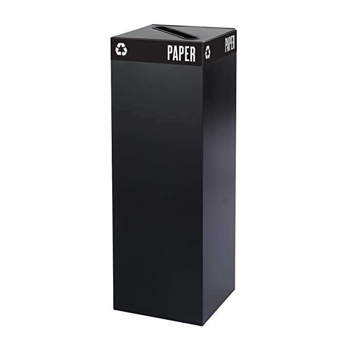 Safco Products 2984BL Public Square Recycling Trash Can Base, 42-Gallon (Top sold separately), Black