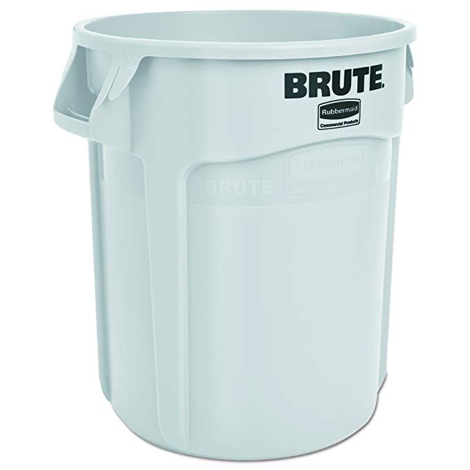 Rubbermaid Commercial RCP 2620 WHI Round Brute Container, Plastic, 20 gal, White