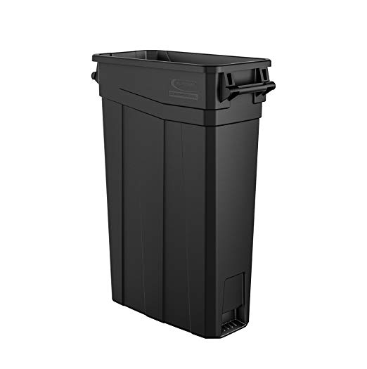 Suncast Commercial TCNH2030BK Narrow Trash Can With Handles, 30.00