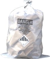 Clear Printed Asbestos Bags 33 x 50 x 6 Mil 50/roll