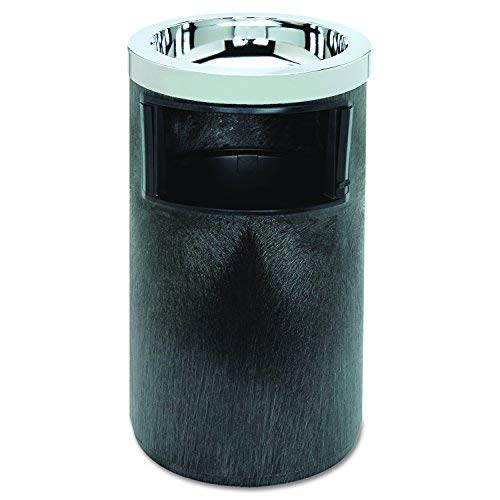 Rubbermaid Commercial 258600BLA Smoking Urn w/Ashtray and Metal Liner, 19.5H x 12.5 dia, Black