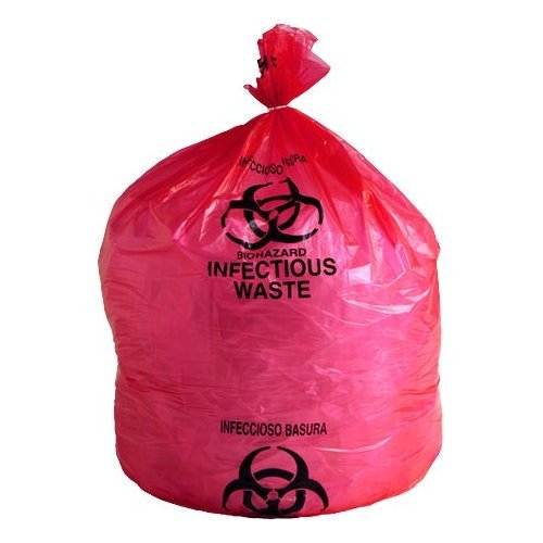 Biohazard Bags LD Red Infectious Waste Liners 1.5 Mil Thick 24