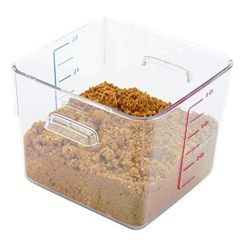 Rubbermaid Commercial Products FG630600CLR 6306CLE SpaceSaver Square Containers, 6qt, 8 4/5w x 8 3/4d x 6 9/10h, Clear