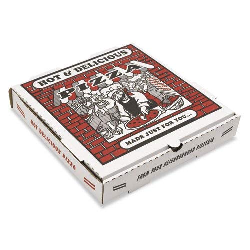 PIZZA Box Takeout Container, 12in Pizza, White, 12w x 12d x 2 1/2h - 50 pizza boxes.