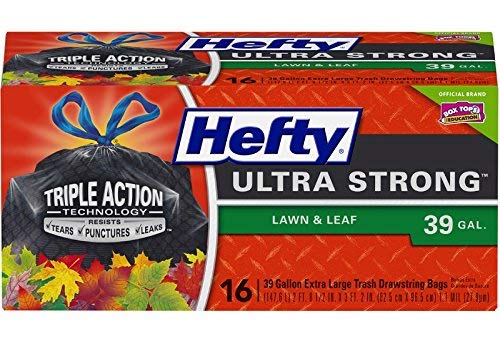 Reynolds Consumer Products Hefty Ultra Strong Large Trash Bags 39 Gallon - Lawn - Yard - Drawstring - 16 Count