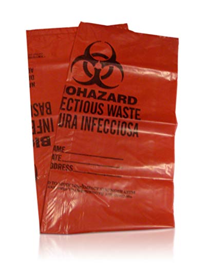 Safetec Red Biohazard Waste Disposal Bags - 24
