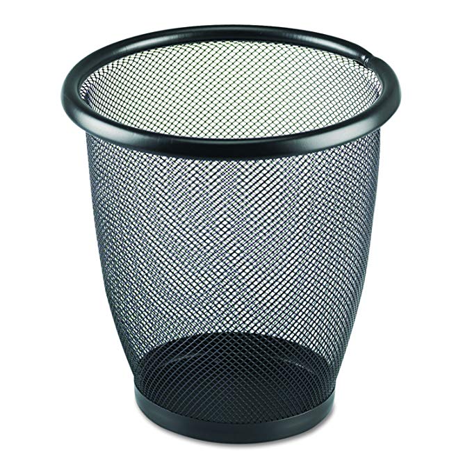 Safco Products 9716BL Onyx Mesh Small Round Wastebasket, 3-Quart, Black