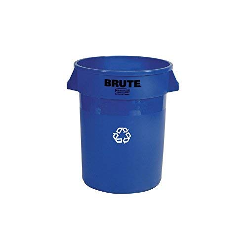 Rubbermaid Commercial FG262073BLUE Brute Plastic Recycling Container without Lid, 20-gallon, Blue