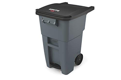 Rubbermaid Commercial 1971956 Brute Step-On Rollout Trash Can, 50 gal/189 L, 39.578