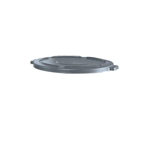 Rubbermaid FG265400GRAY BRUTE Flat Lid for 55 gal Round Containers, Gray