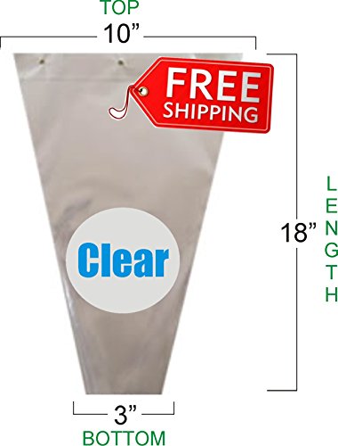 Flower Bouquet Unprinted 37 Micron Clear Plastic Sleeve Bag 50 Pcs 10x18x3