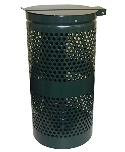 DOGIPOT 1206-L Trash Receptacle with Stainless Steel Lid and Liner Trash Bags, Steel