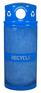 Ex-Cell Kaiser RC-34R DM CANS RBL Landscape Series Outdoor Recycling Receptacle, 34 Gallon Capacity, 18
