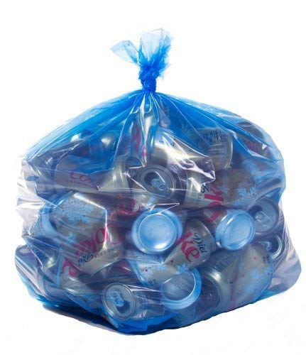 Blue Recycling Bags, 33x39, 33 Gal, 100/case, 1.2 Mil