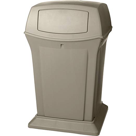 Rubbermaid Commercial Ranger Container with 2 Doors, 45 Gallon Capacity, 24-7/8-Inch Length x 24-7/8-Inch Width x 41-1/2-Inch Height, Beige (FG917188BEIG)