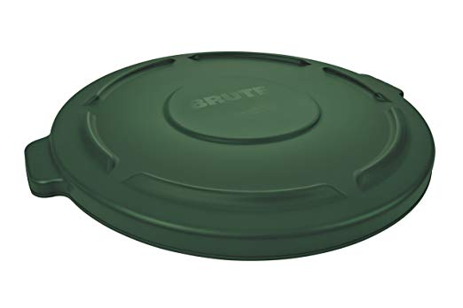 Rubbermaid Commercial Vented BRUTE Trash  Can Lid, 55 Gallon, Dark Green