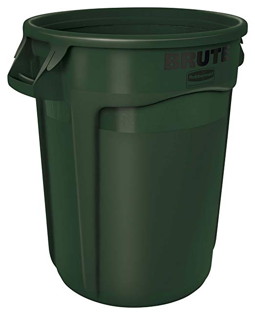 Rubbermaid Commercial BRUTE Vented Container, 32 Gallon - Green