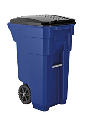 Suncast Commercial BMTCW32BL Wheeled Trash Can, 36.5