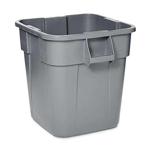 Rubbermaid Commercial FG352600GRAY LLDPE Square Brute 28-Gallon Trash Can without Lid, Gray