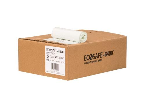 EcoSafe-6400 HB2125-6 Compostable Bag, Certified Compostable, 8-Gallon, Green (Pack of 480)