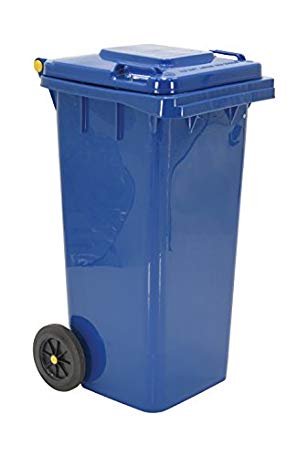 Vestil TH-32-BLU Trash Can, Polyethylene, 18-1/2