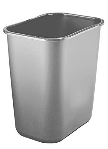 Continental Commercial 4114GY Seamless One Piece Construction Rectangle Waste Basket, 41 quart Capacity, 11