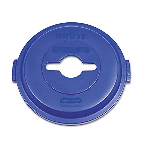 Rubbermaid Commercial Brute Plastic Single Stream Recycling Top, for 32 Gallon Container, 22.9-Inch Length X 9-51/64-Inch Width X 23-19/64-Inch Height, Blue (1788380)