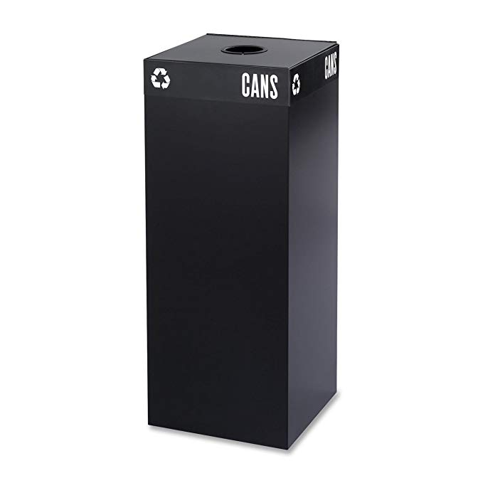 Safco Products 2983BL Public Square Recycling Trash Can Base, 37-Gallon (Top sold separately), Black