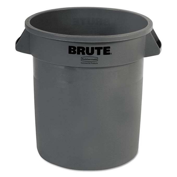 Container Brute Gray 10 Gallon, Each, Rubbermaid Commercial Waste Receptacle